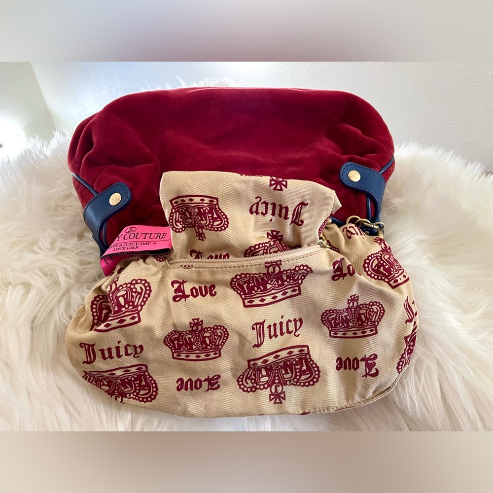 EUC Y2K Juicy Couture Red and Blue Satchel Bag Wristlet Set - Picture 12 of 12
